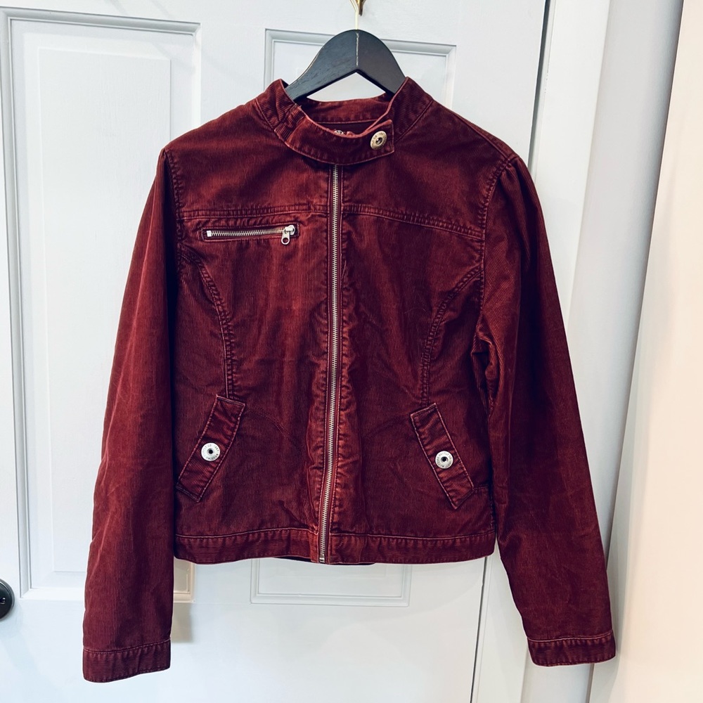 EUC - Corduroy Maroon Bomber Jacket - Size XL | Mossimo Supply Co.